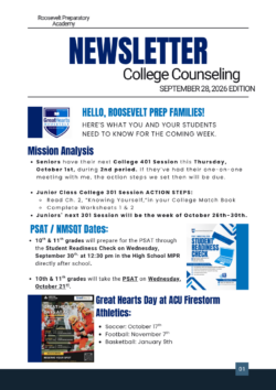 Roosevelt College Counseling Newsletter pg.1